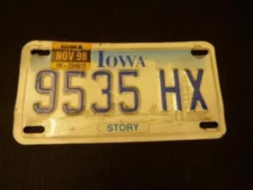 Motor licenseplate / motor kentekenplaat Iowa USA beschikbaar voor biedingen