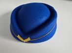 Stewardess hoedje blauw met goud gevleugeld embleem, Ophalen, Nieuw, Carnaval, Accessoires