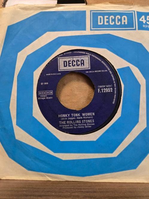 Rolling stones - Honky tonk women/You can't always get what., Cd's en Dvd's, Vinyl Singles, Gebruikt, Single, Pop, 7 inch, Ophalen of Verzenden