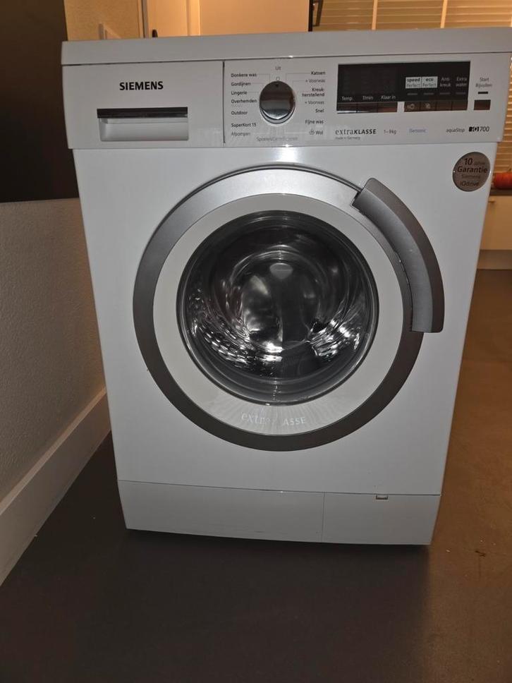 Goede staat Siemens iQ700 wasmachine 9kg, Witgoed en Apparatuur, Wasmachines, Gebruikt, Voorlader, 8 tot 10 kg, 85 tot 90 cm, 1200 tot 1600 toeren
