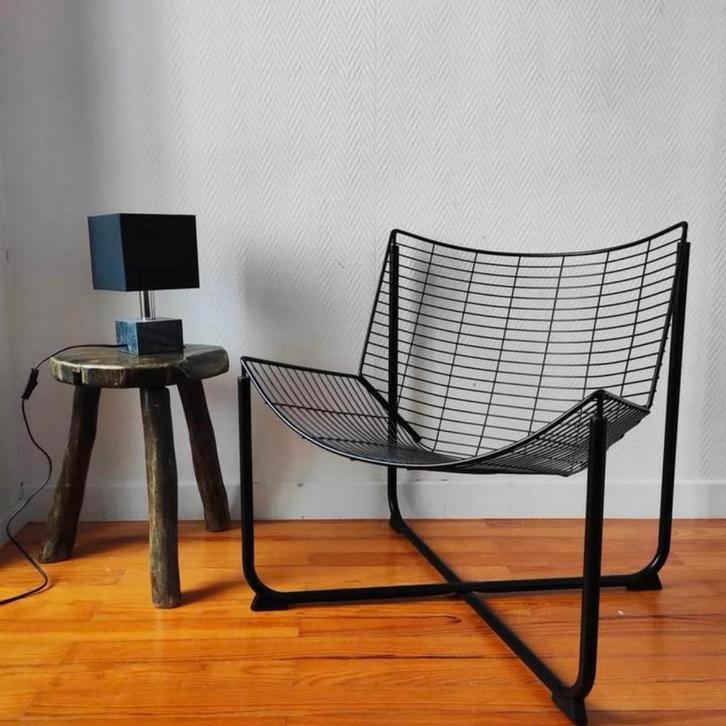 IKEA SKÅLBODA  metalen draadstoel Fauteuil, zwart, Huis en Inrichting, Fauteuils, Nieuw, Ophalen