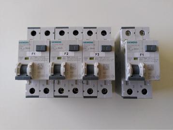 4x Siemens 1P N C 16A 30mA aardlekautomaat beschikbaar voor biedingen