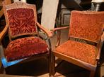Antieke fauteuils met rood velours, Antiek en Kunst, Antiek | Meubels | Stoelen en Banken, Ophalen
