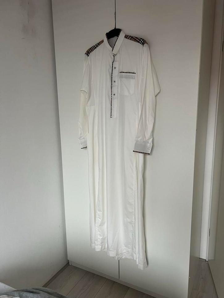 Mooie qamis, Kleding | Heren, Overhemden, Zo goed als nieuw, Halswijdte 41/42 (L), Wit, Ophalen of Verzenden