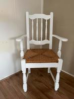 Witte stoel met rieten zitting, Ophalen of Verzenden