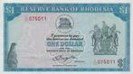 Rhodesia One Dollar 1979, Ophalen of Verzenden, Overige landen, Los biljet