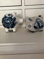 Delftsblauw 2x spaarvarken, Ophalen of Verzenden, Gebruikt, Overige materialen, Dier