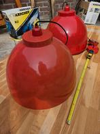 2 rode hanglampen diameter +-46cm, Huis en Inrichting, Lampen | Hanglampen, Minder dan 50 cm, Gebruikt, Ophalen