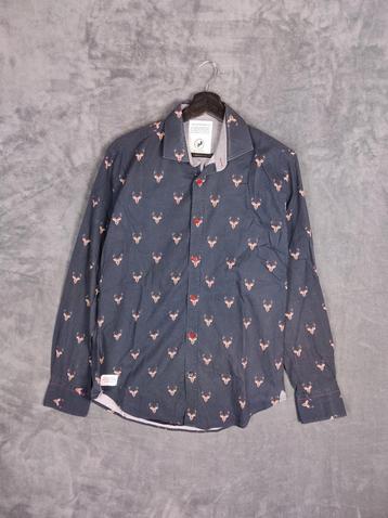  A Fish Named Fred Overhemd M Hert Print Donkerblauw beschikbaar voor biedingen