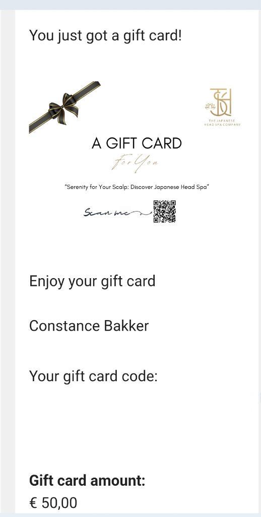 Kadobon Japanese Head Spa in Amsterdam Osdorp, Tickets en Kaartjes, Kortingen en Cadeaubonnen, Eén persoon, Spa of Sauna, Cadeaubon