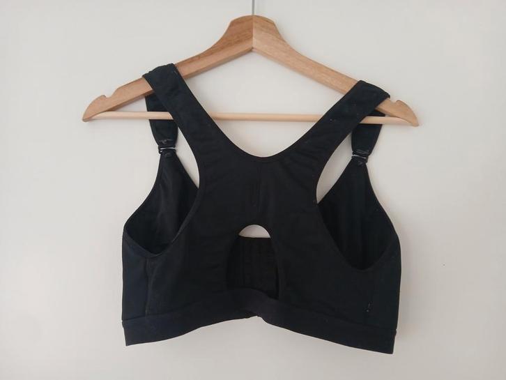 Sport BH met voorsluiting - Maat L, 75cm, Kleding | Dames, Ondergoed en Lingerie, BH, Zwart, Ophalen