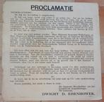 Affiche - Proclamatie Eisenhower - 1945 -46 / Bevrijding, Verzamelen, Militaria | Tweede Wereldoorlog, Ophalen of Verzenden, Overige soorten