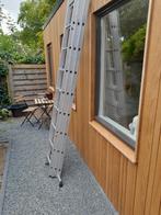 Te koop 3 delige rechte ladder 3x9 sporten, Doe-het-zelf en Verbouw, Ladders en Trappen, Ophalen, Zo goed als nieuw, 4 meter of meer
