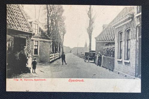 Spanbroek - Gelopen met tramstempel Schagen-Wognum, Verzamelen, Ansichtkaarten | Nederland, Gelopen, Noord-Holland, Voor 1920