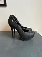 Zwarte glitter stiletto, Zwart, Ophalen of Verzenden, Schoenen met hoge hakken, Gedragen