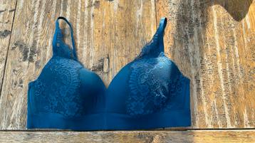 Hunkemöller 90B blauw kant bh voorgevormde cups beschikbaar voor biedingen