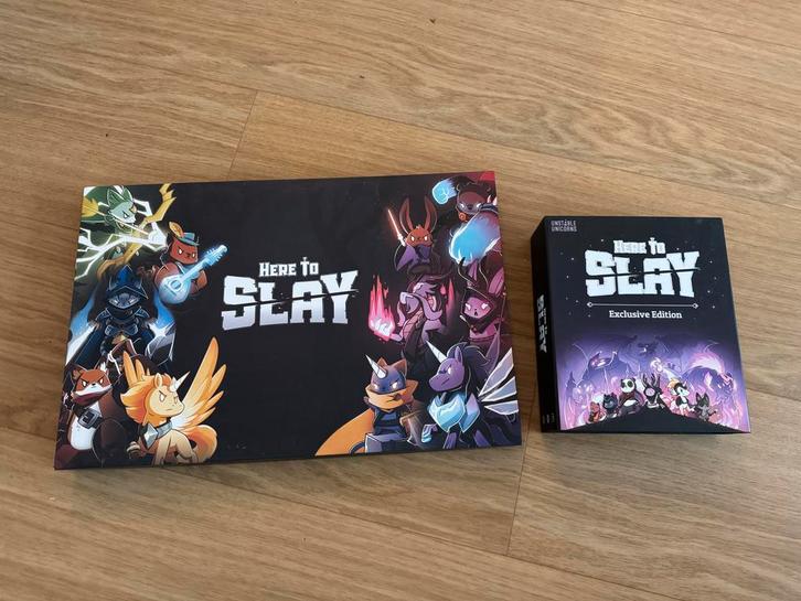 Here to Slay Kickstarter Editie Compleet, Hobby en Vrije tijd, Gezelschapsspellen | Bordspellen, Zo goed als nieuw, Een of twee spelers