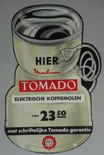 Retro winkelaffiche Tomado koffiebonenmaler koffie, Ophalen of Verzenden, Gebruikt, Reclame