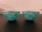 Kosta  Boda ATOLL Turquoise- Anna Ehrner- 2 stuks, Ophalen of Verzenden, Zo goed als nieuw, Overige materialen, Minder dan 25 cm