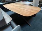 Tafel deens ovaal 240x100 blank blad zwarte matrixpoot, Ophalen, 100 tot 150 cm, Vijf personen of meer, Ovaal