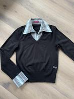 Zwarte trui met blousekraag, Maat 38/40 (M), Ophalen of Verzenden, Zo goed als nieuw, Zwart