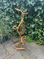 Rotan Plantenstandaard In De Vorm Van Slang , Jaren 60, Verzamelen, Retro, Ophalen of Verzenden, Huis en Inrichting