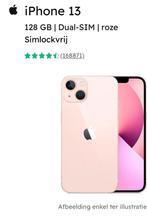 iPhone 13 - 128GB - Roze - Simlockvrij!, IPhone 13, Ophalen of Verzenden, Zonder abonnement, 128 GB