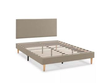 Nieuw gestoffeerd bed met hoofdbord – 140x200 cm – Beige beschikbaar voor biedingen