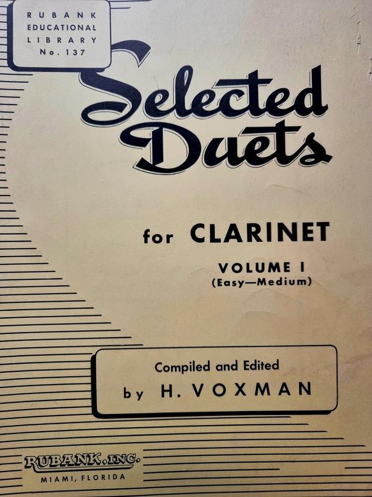 Klarinet Duetten - Rubank Educational Library No. 137, Muziek en Instrumenten, Bladmuziek, Zo goed als nieuw, Les of Cursus, Populair