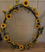 XXL (110/130 cm) krans, bloemstuk met zijden kunstbloemen, Ophalen, Zo goed als nieuw