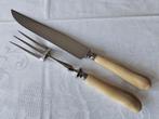 Groot hoornen trancheercouvert / vleescouvert / vleesbestek, Antiek en Kunst, Antiek | Bestek, Ophalen of Verzenden