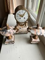 Mooie antieke set marmer met klok, Antiek en Kunst, Antiek | Klokken, Ophalen of Verzenden