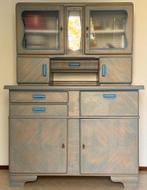 Retro keukenkast Vintage, Ophalen, Gebruikt, 100 tot 150 cm, Blauw