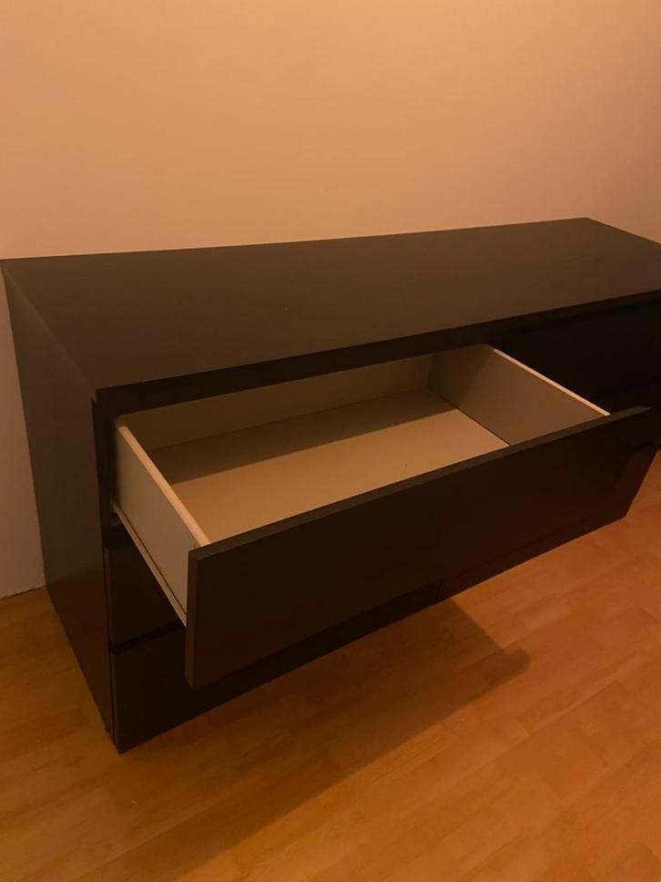 IKEA MALM ladekast zwart, Huis en Inrichting, Woonaccessoires | Kisten, Zo goed als nieuw, 75 cm of meer, 125 cm of meer, 50 tot 100 cm