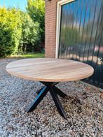 Massief ronde teak eettafel Ø135cm, Huis en Inrichting, Tafels | Eettafels, Ophalen, Zo goed als nieuw, 100 tot 150 cm, 100 tot 150 cm