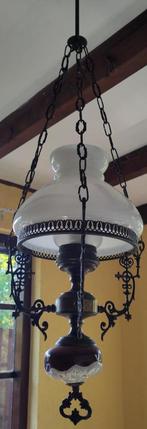 Prachtige ouderwetse hanglamp, Huis en Inrichting, Lampen | Hanglampen, Ophalen, Gebruikt, Glas, 75 cm of meer