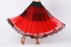 Rood zwarte flamenco rok dans kleding ballroom waltz dames, Verzenden, Nieuw, Kleding