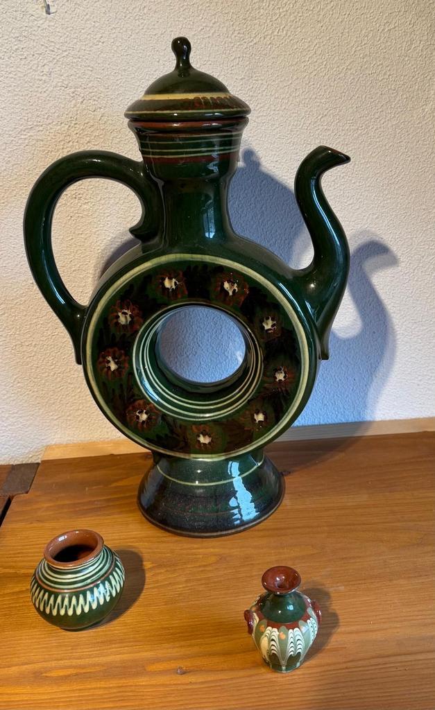 Poolse vintage koffiekan met kannetje en potje, Antiek en Kunst, Antiek | Keramiek en Aardewerk, Ophalen of Verzenden
