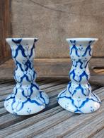 Delfts aardewerk: Set kandelaars 11 cm hoog, Antiek en Kunst, Antiek | Kandelaars, Ophalen of Verzenden, Keramiek of Aardewerk