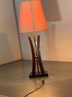 Art Deco Tafellamp Hout/Messing, Ophalen of Verzenden, Gebruikt, Hout, 50 tot 75 cm