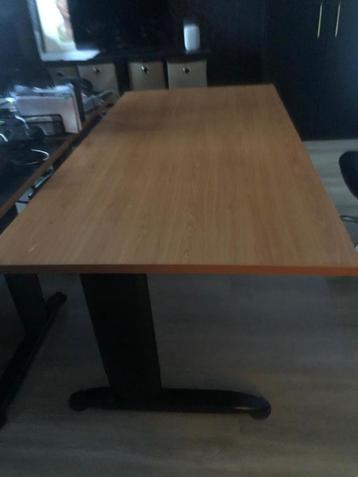 Bureau kersenhout met zwarte poten (80x160x73)