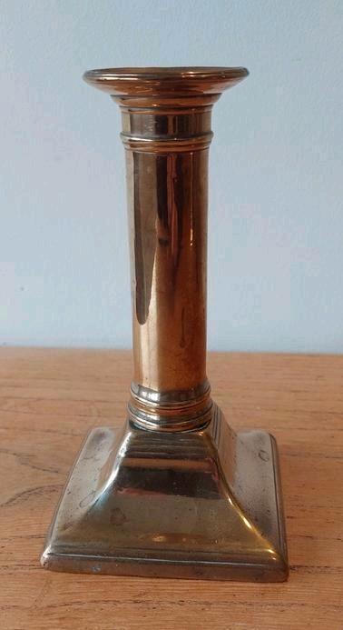 Antieke kandelaar 19e eeuw, Antiek en Kunst, Antiek | Kandelaars, Koper of Brons, Ophalen of Verzenden