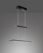 Schitterende led hanglamp, zwart staal, Ophalen, Zo goed als nieuw, Metaal, 75 cm of meer