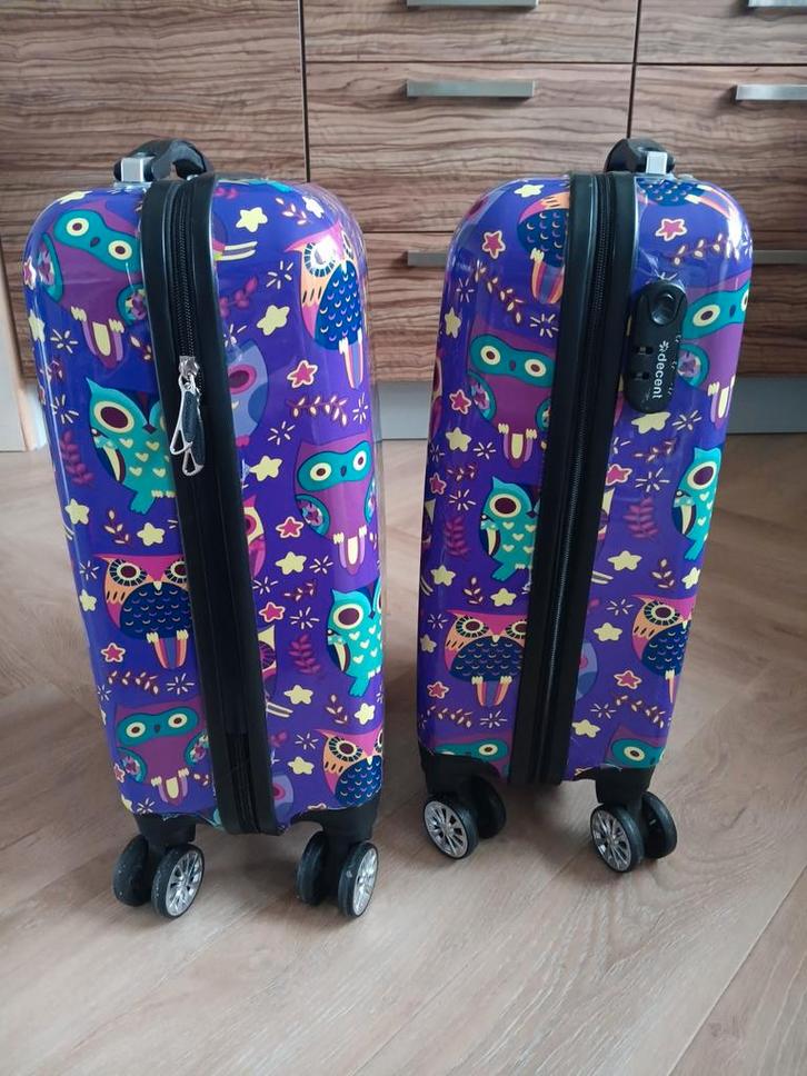 2 Decent Forenzakoffertjes met uilenprint, Sieraden, Tassen en Uiterlijk, Koffers, Hard kunststof, Minder dan 50 cm, Minder dan 35 cm