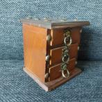 Vintage Houten Juwelendoosje met Leeuwenkoppen, Ophalen of Verzenden