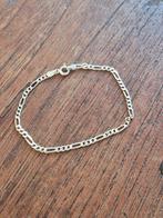 Zilveren armband 080 figaroschakel 19cm, Sieraden, Tassen en Uiterlijk, Armbanden, Ophalen of Verzenden, Zo goed als nieuw, Zilver
