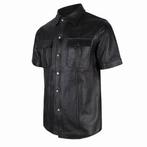 Fraai zwart leren overhemd in small t/m 6xl, Nieuw, Overhemd, Ophalen of Verzenden, Zwart