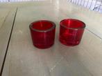 l33 – 2 rode waxine glaasjes, Ophalen of Verzenden, Gebruikt