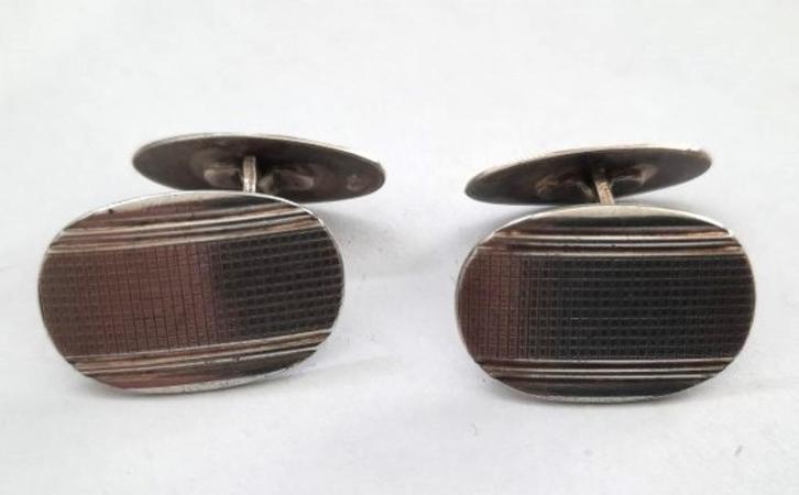 Vintage zilveren manchetknopen 835, Sieraden, Tassen en Uiterlijk, Manchetknopen, Gebruikt, Zilver, Ophalen