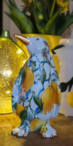 Pinguïn 17 cm Porcelein met decoupage techniek citroenen me, Antiek en Kunst, Ophalen of Verzenden